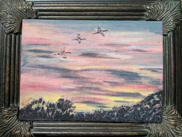 Birds n Eve Sky (acrylic), Price negotiable
