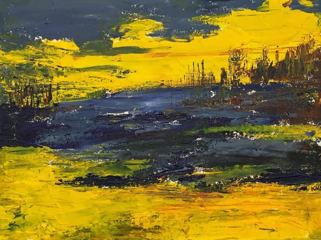 Leftover Paint Pond (acrylic on canvas), 14x11 - NFS