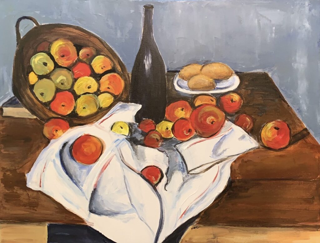 Cezanne's Apples (acrylic on canvas), 20x16 - NFS