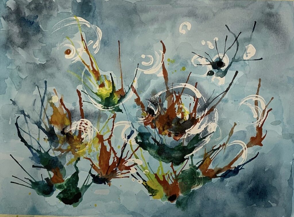Splashes (watercolor on paper), 14x11 - NFS