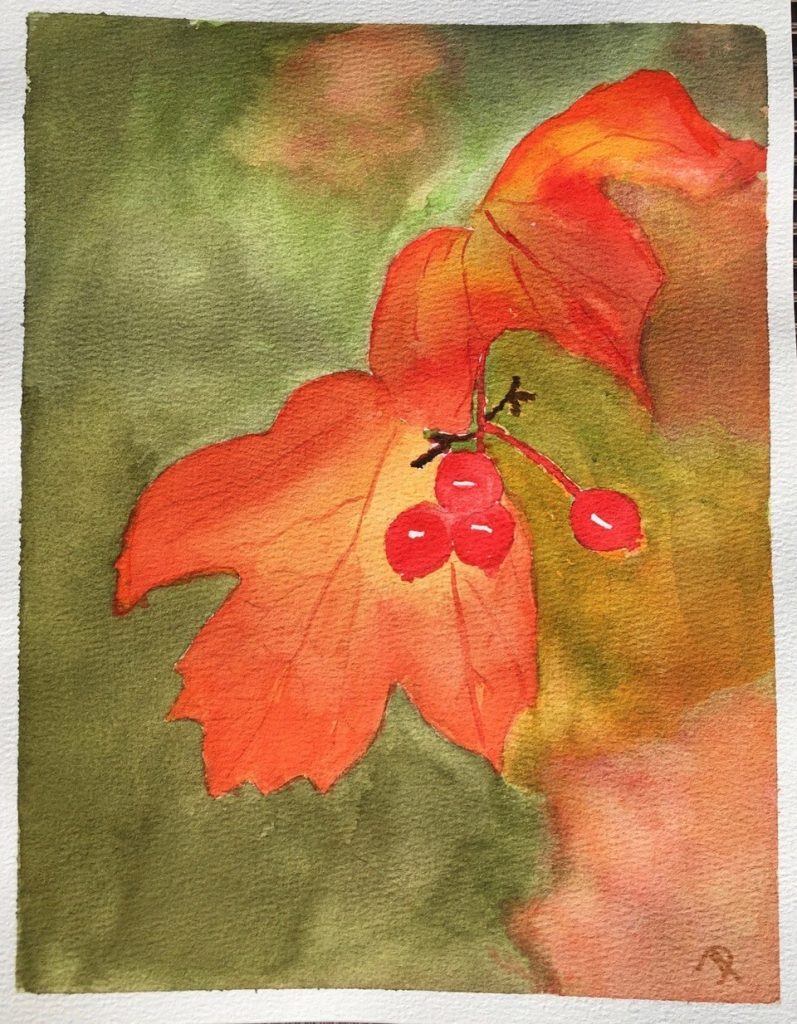 "Autumn Leaves" (watercolor on paper), 8x10 - NFS