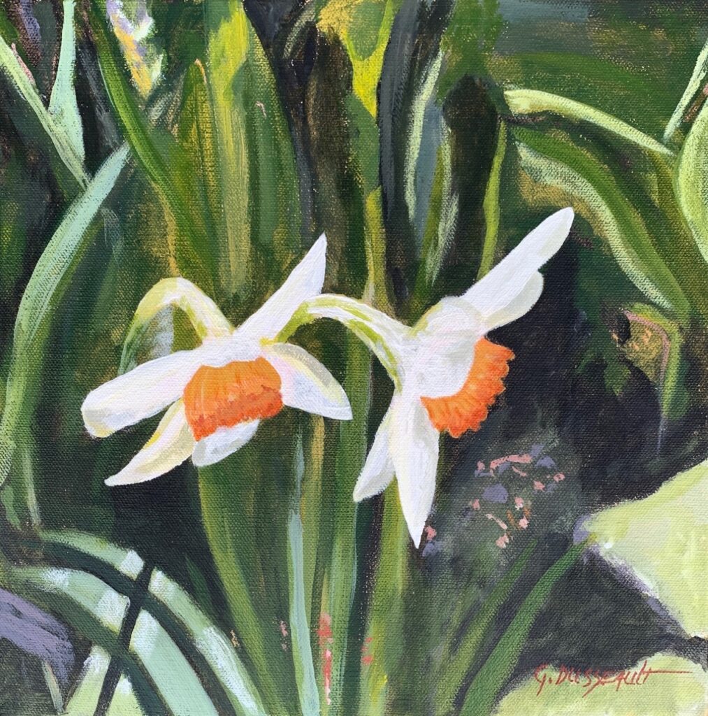 "Daffodils" (acrylic on canvas), 12x12 - NFS