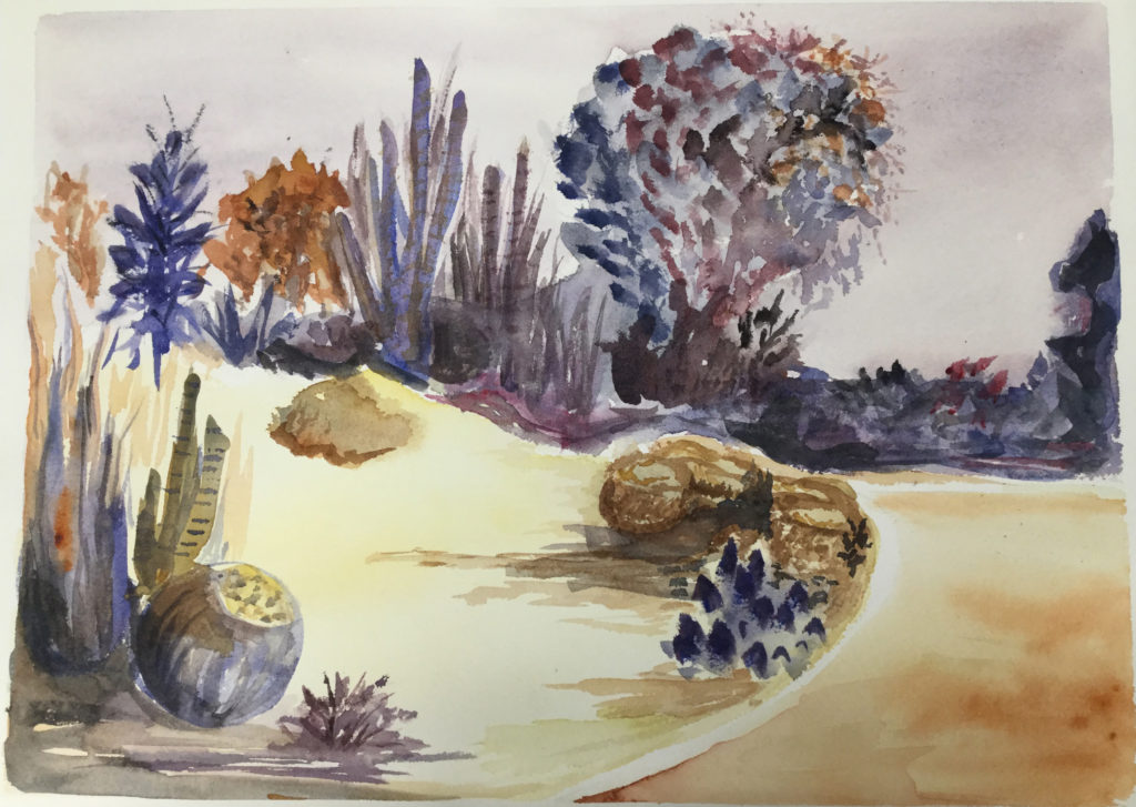 "Desert Garden" (watercolor), NFS