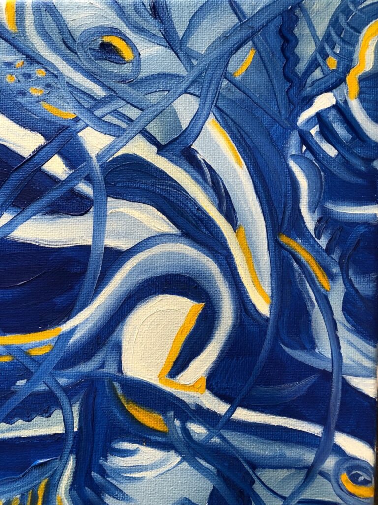 Blue Birds (oil on canvas), 8x10 - NFS