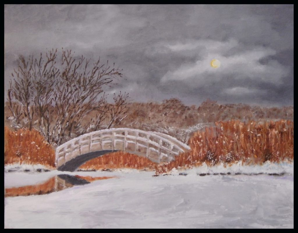 Arch Bridge in Winter (oil on canvas panel, 11x14) - NFS