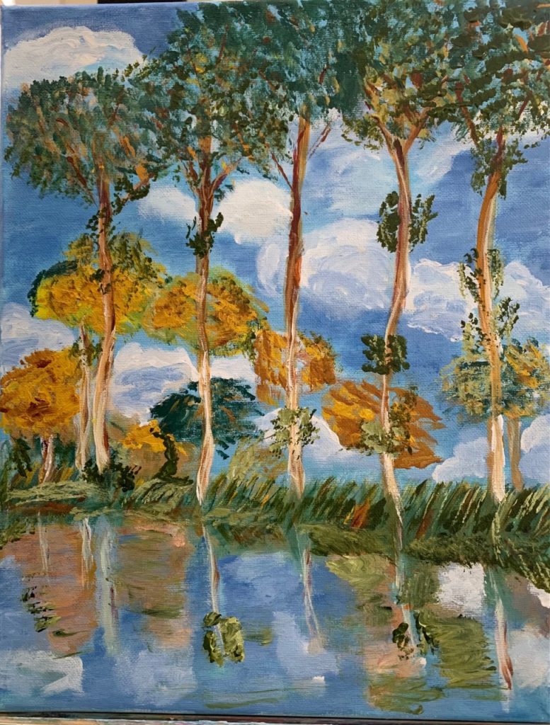 Poplars (acrylic on canvas, 9x12) - NFS