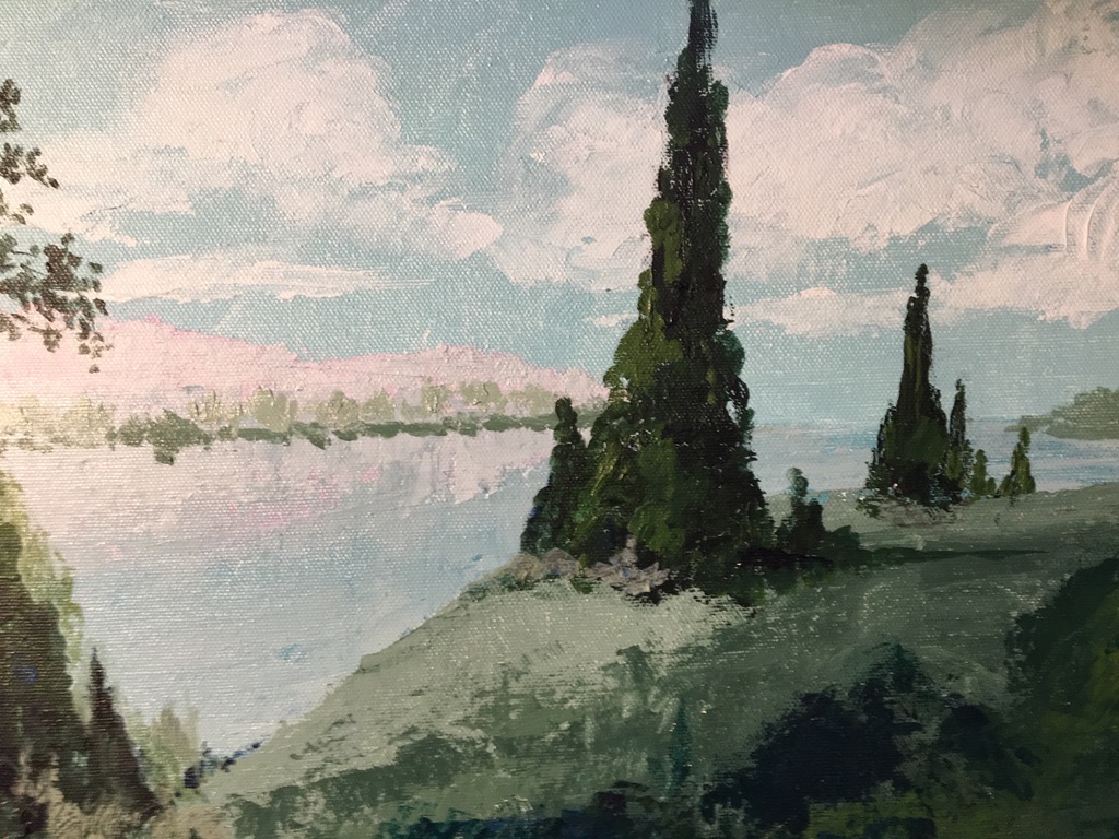 Cypresses (acrylic), SOLD
