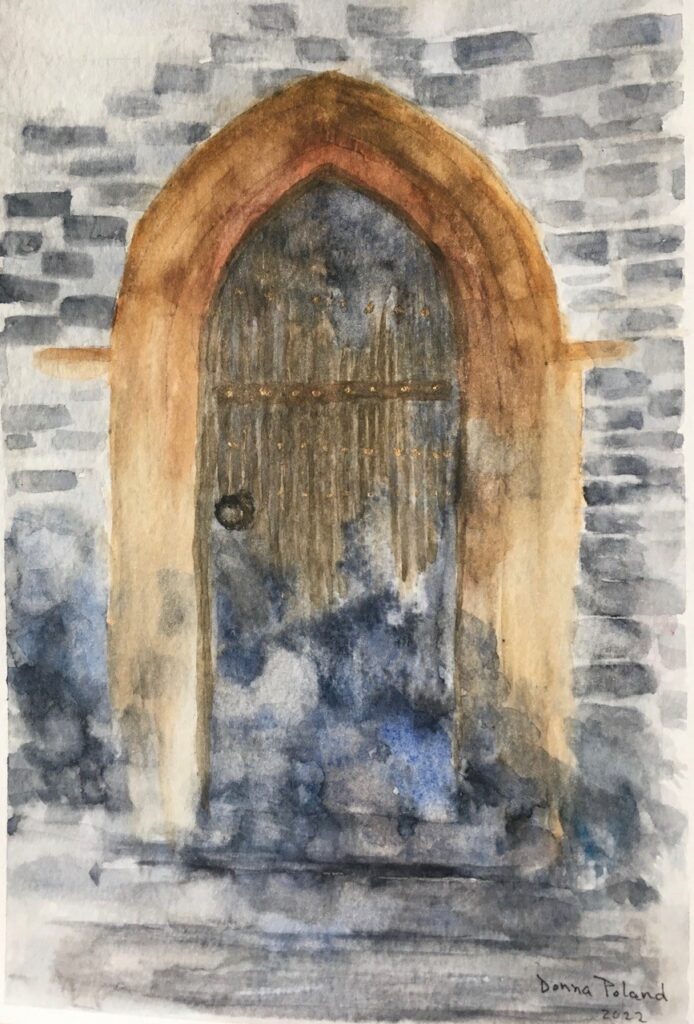 Old Door (watercolor on paper), 6x9 - NFS