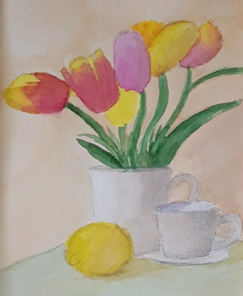 Tulips (watercolor, 9x9) - NFS