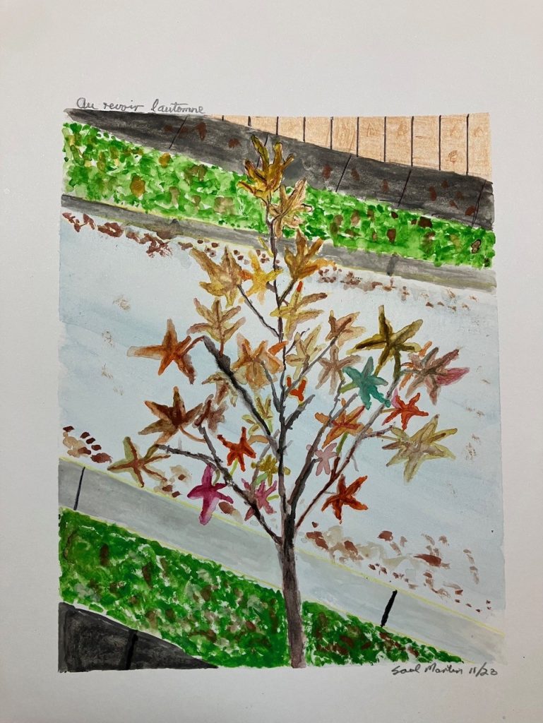 "Au revoir  l’automne" (watercolor on paper), 6x8 - $50