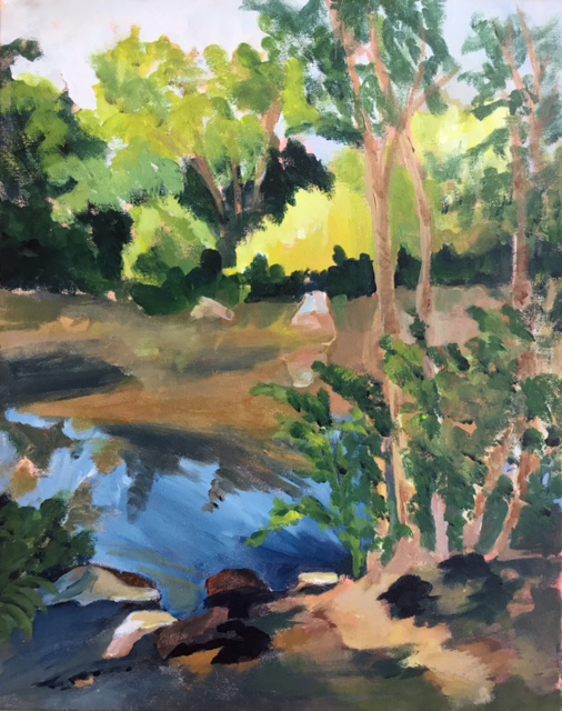"The Pond at Swan Point" (acrylic), NFS