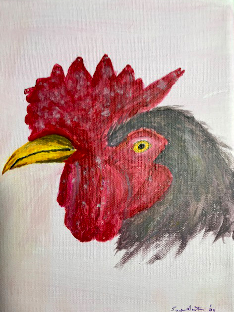 Rooster (colored pencil, acrylic), NFS