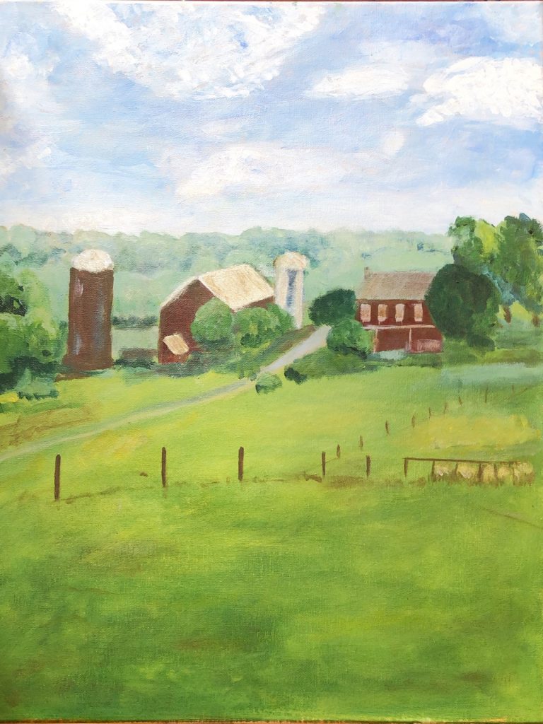 Maryland Backyard View (acrylic on canvas), 16 x 20 - NFS