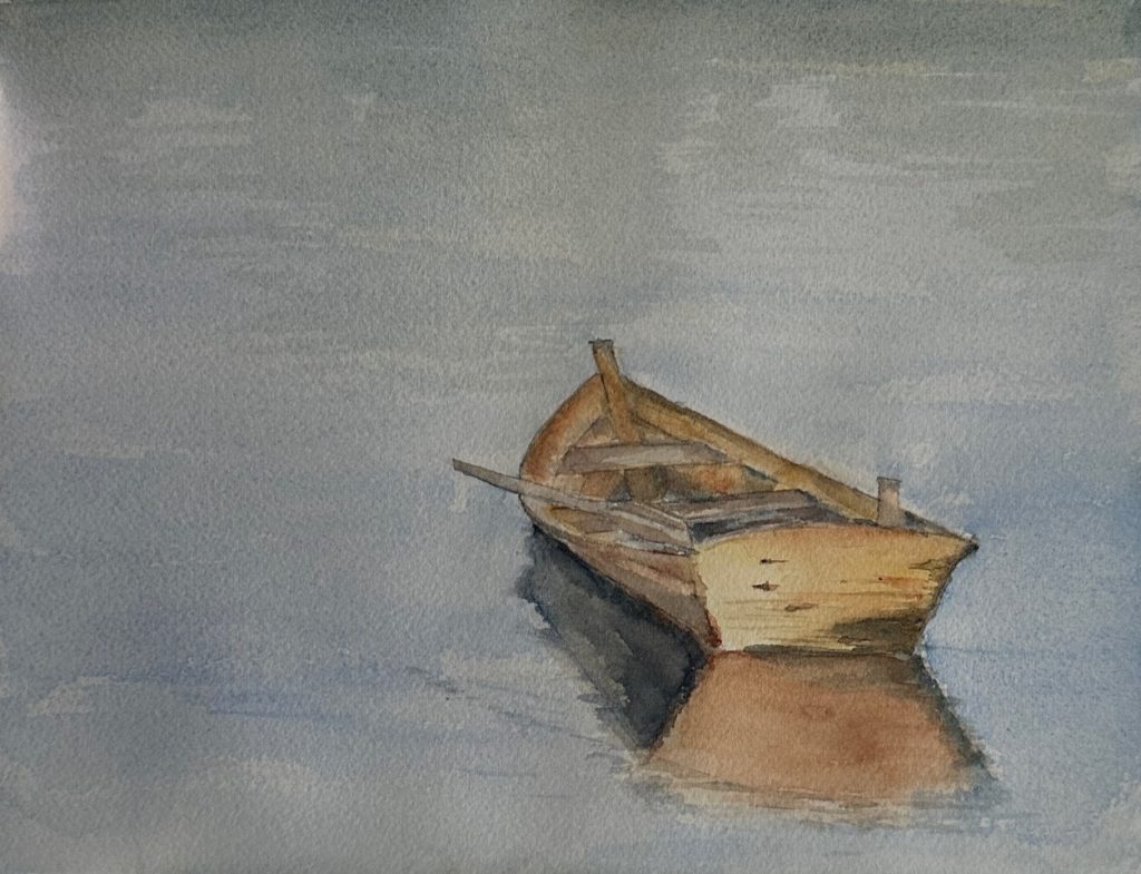 "Boat" (watercolor on paper), 8x10" - NFS