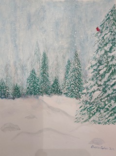 Snow Scene (watercolor), 10x12 - NFS