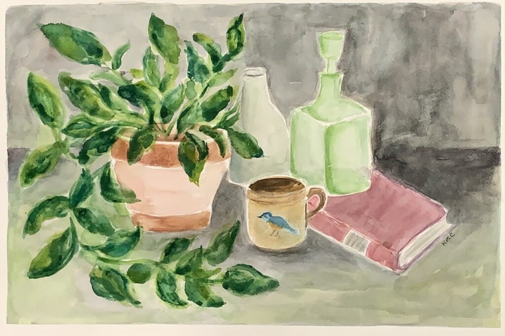 Still Life Study (watercolor on paper), 12x18 - NFS