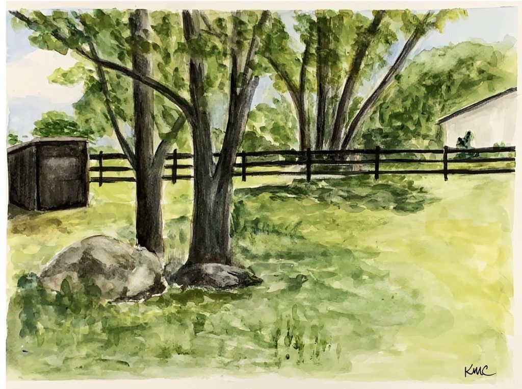Farm in Rehoboth (watercolor on paper), 15x11 - NFS
