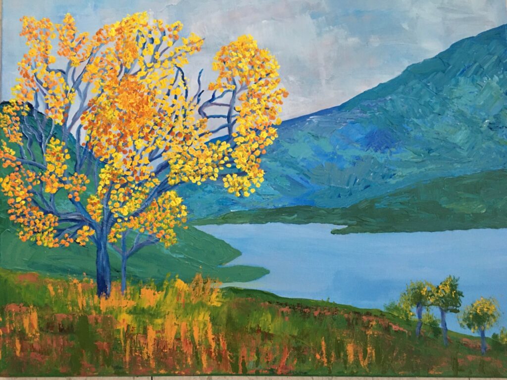 Yellow Tree (acrylic, 16x20) - NFS