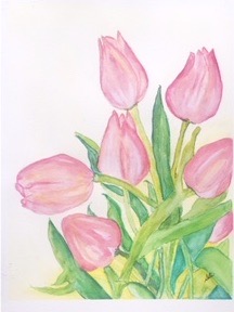 Tulips from Wicked Tulips (watercolor, 4x5) - NFS