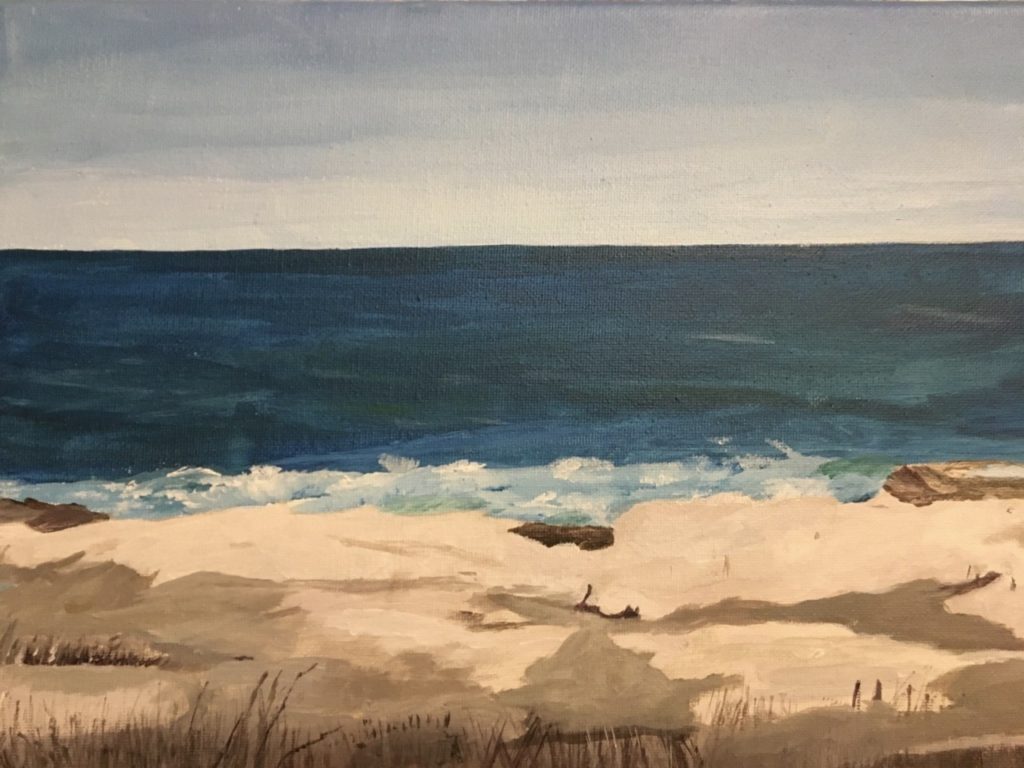 "Beach" (acrylic), $125