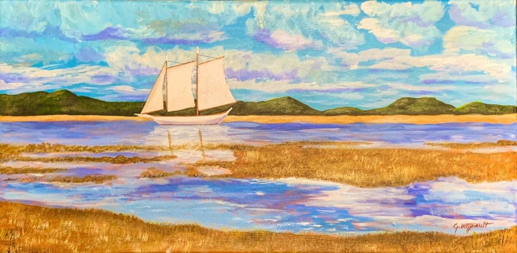 Essex River (acrylic on canvas), 10x20 - NFS
