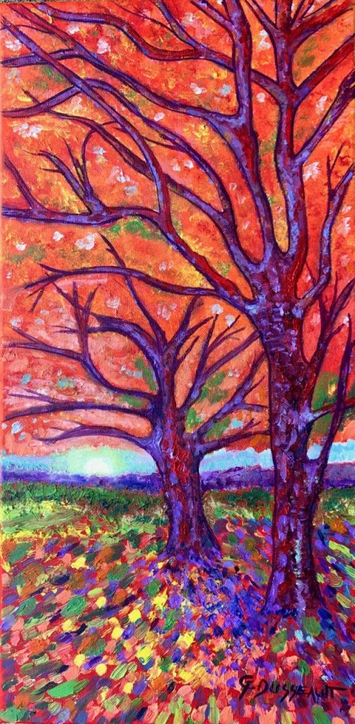 Autumn Sunshine (oil on canvas), 10x20 - $125