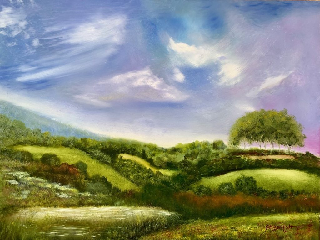 Landscape (Da Vinci cradled, wood panel), 18x24" - NFS