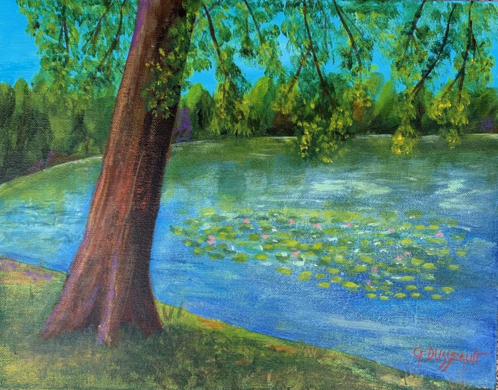 Slater Park Pond (acrylic on canvas), 11x14 - NFS