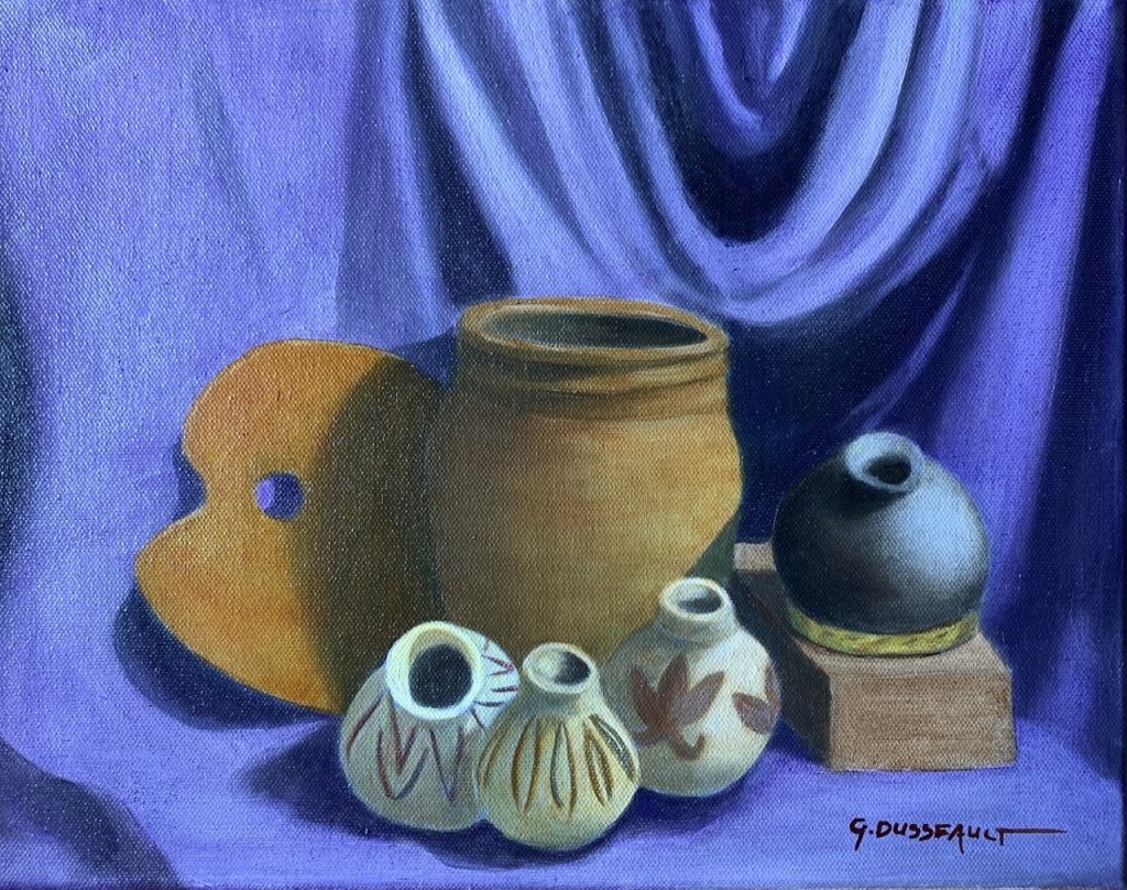 Still life with pots (oil on canvas), 11x14” - NFS