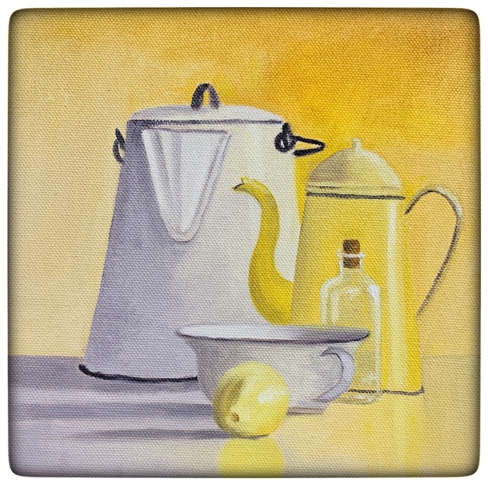 "Good Morning" (oil on canvas), 8x8" - NFS