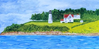 Warwick Lighthouse (acrylic on canvas), 10x20 - Price negotiable