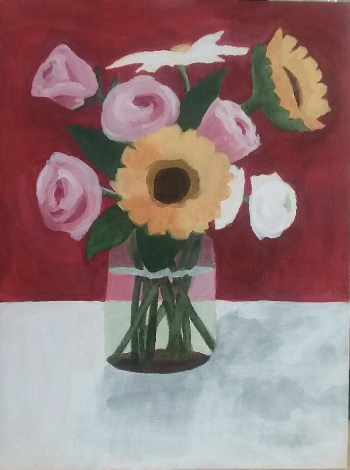 "Flowers for Mimi" (acrylic on canvas), 9x12" - NFS