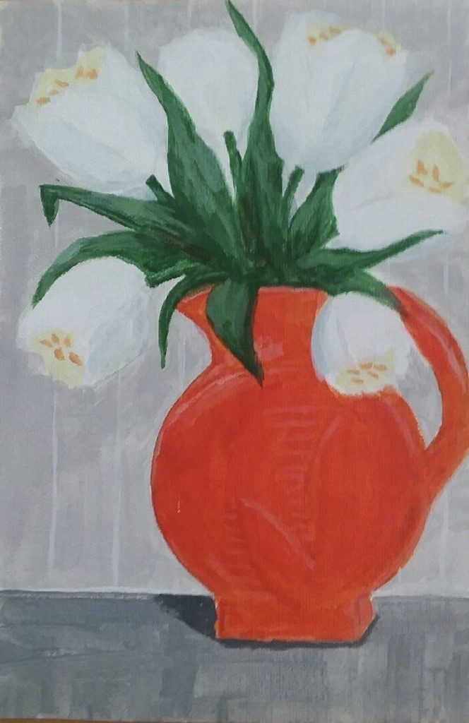 "Tulips" (acrylic on canvas), 6x9" - NFS