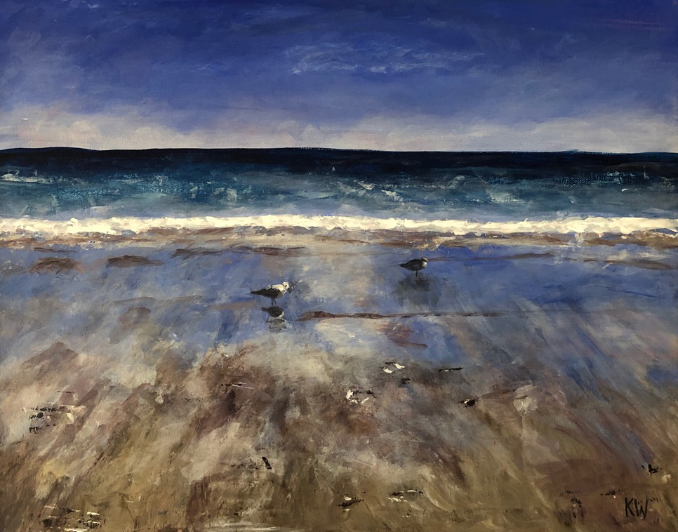 "Easton's Beach, Fall" (acrylic), SOLD
