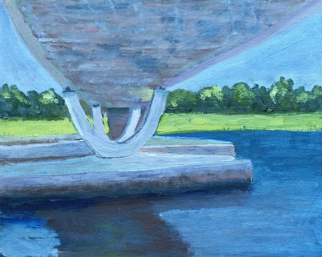 "Down Under" (oil on canvas board), 10x8 - $75