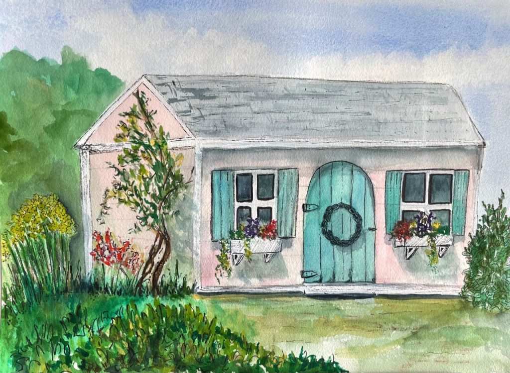 Susan's Shed (watercolor on paper), 16x12 - NFS
