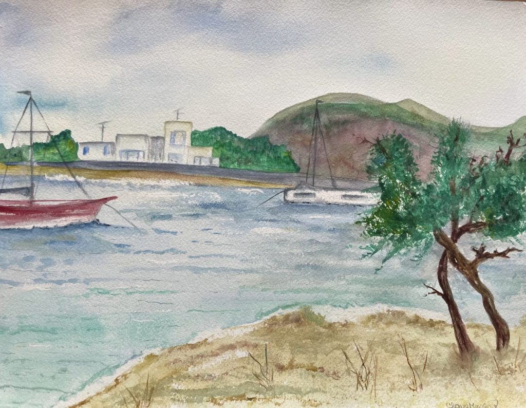 Paros Seaside (watercolor on paper), 12x16” - NFS