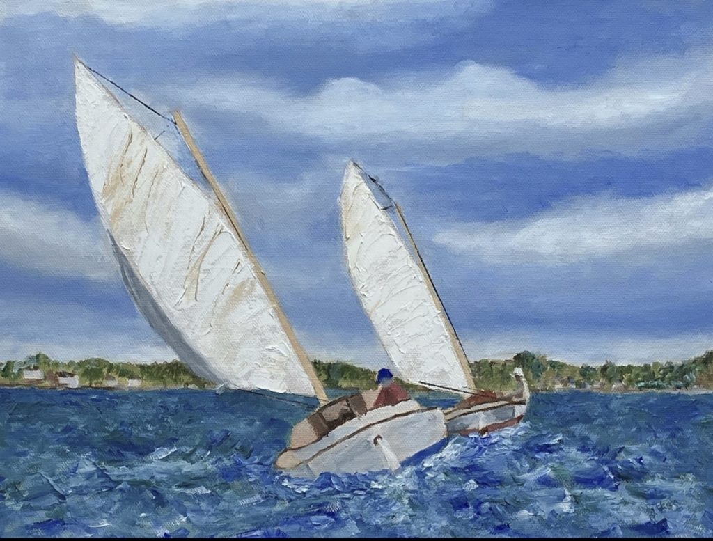 Racing Catboats (oil on canvas), 11x14” - NFS