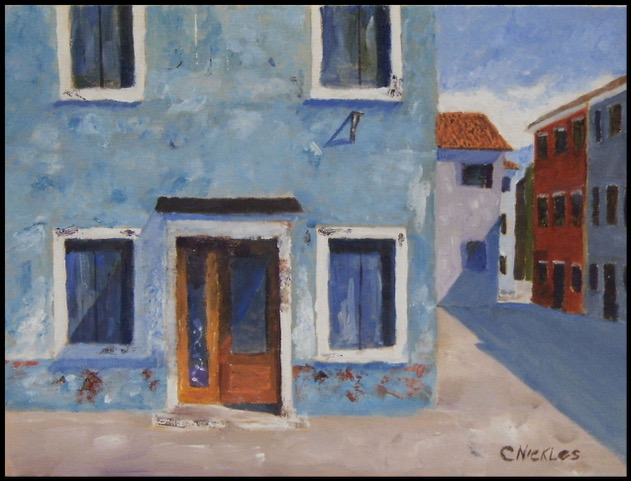 Chuck Nickles "Hotel Boarded Up" (oil), Neg