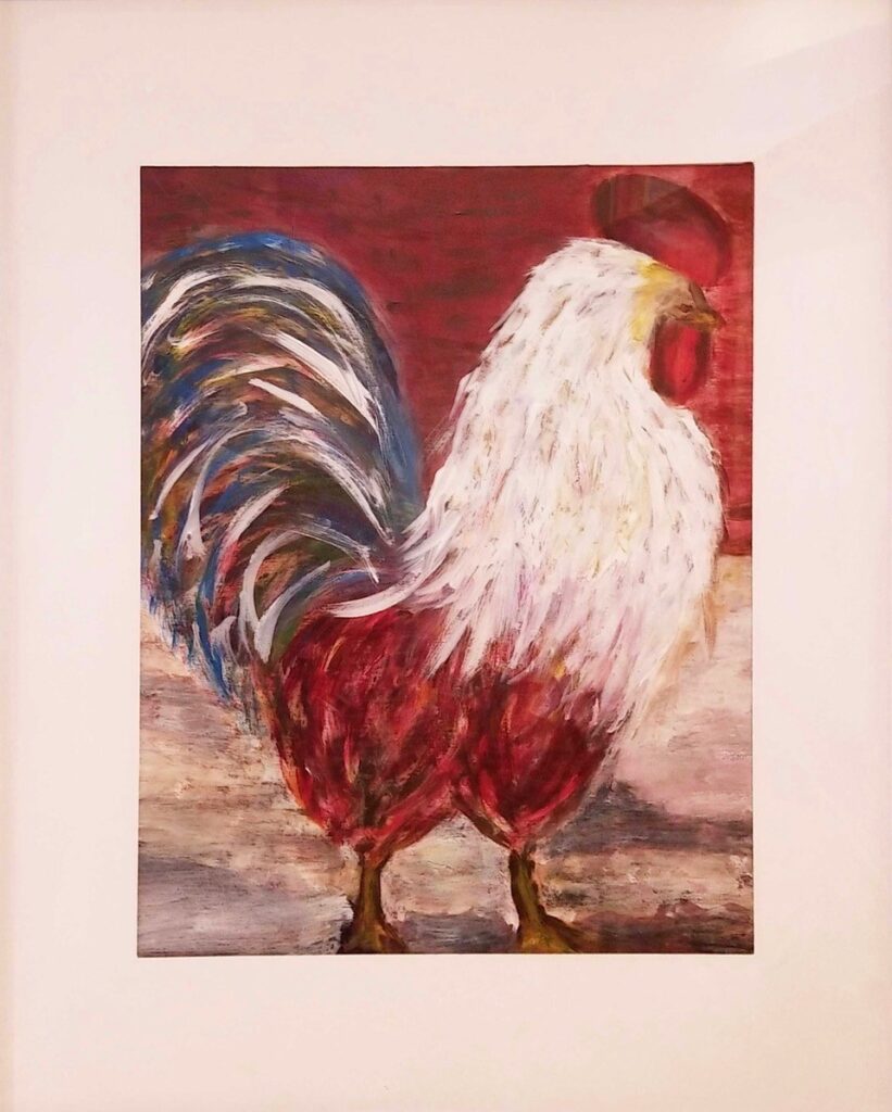 The Rooster (acrylic), 5x7 - NFS