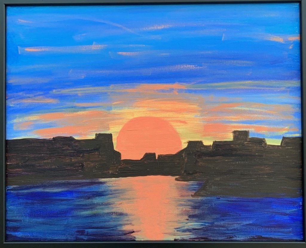 Sunset (acrylic on canvas), 16 x 20 - Price negotiable