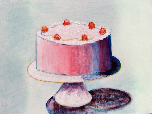 Kathy Webster "Pink Cake" (acrylic), Neg