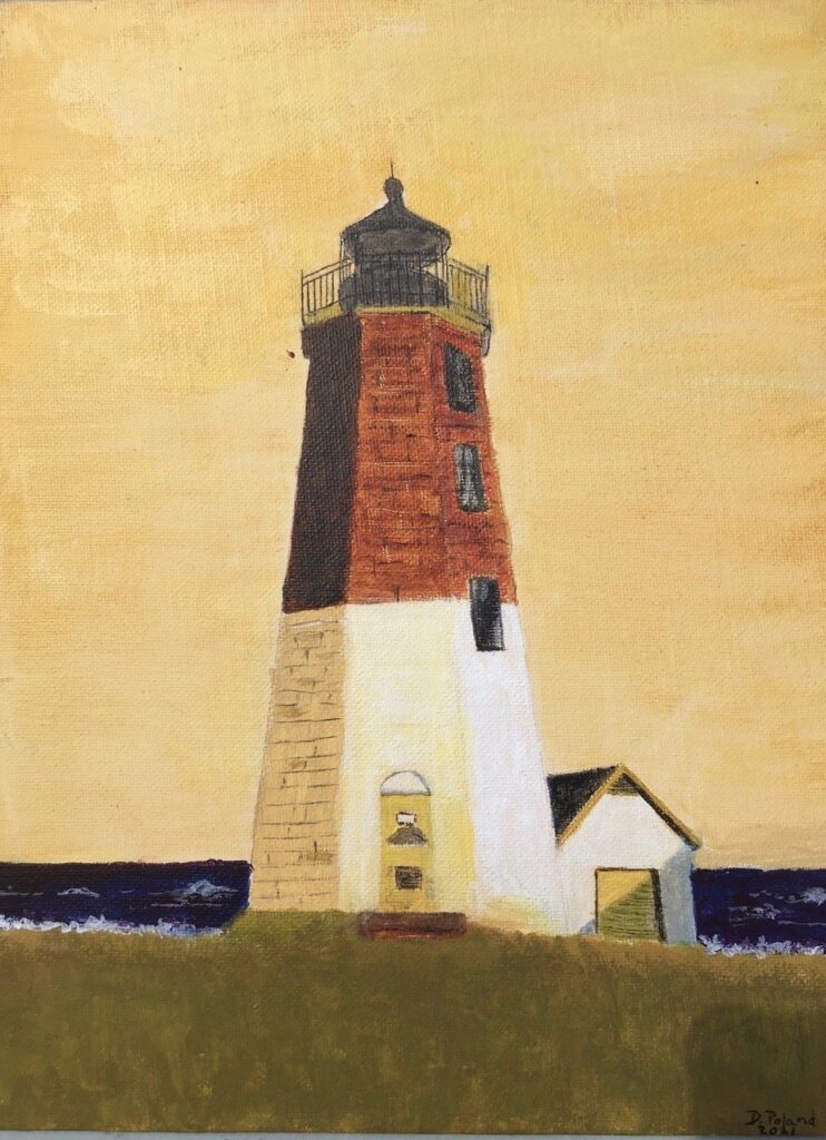 Point Judith Light House (acrylic on canvas board, 9x12) - Price Negotiable