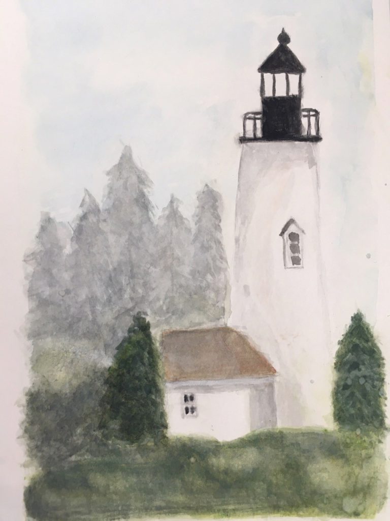 Lighthouse (watercolor, 6x9) - NFS
