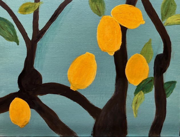 Kathy Webster "Portuguese Lemons" (acrylic), Neg