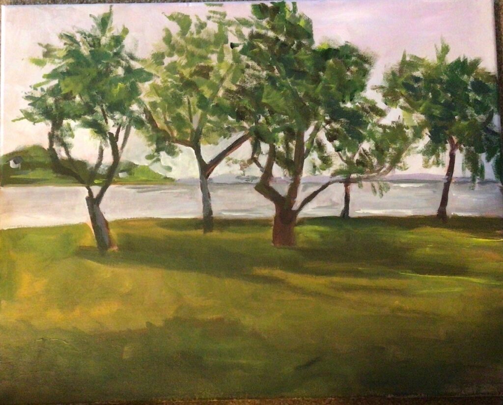 Wind Swept: Sabine Point, East Providence (acrylic on canvas), 16x20 unframed - $75