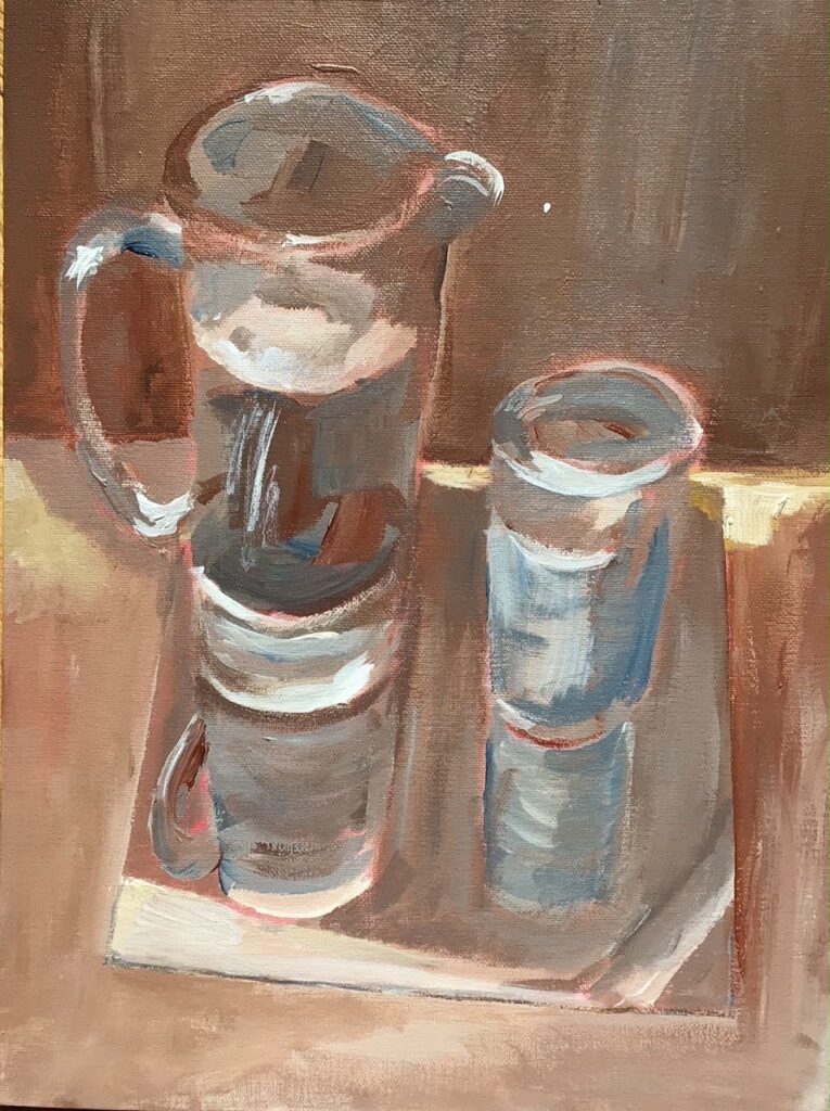 Study of Reflections: Water and Glass (acrylic, 12x16) - NFS