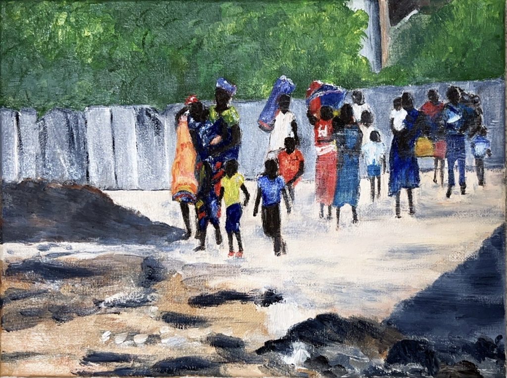 "Refugees" (oil painting on canvas), 9X12" - NFS