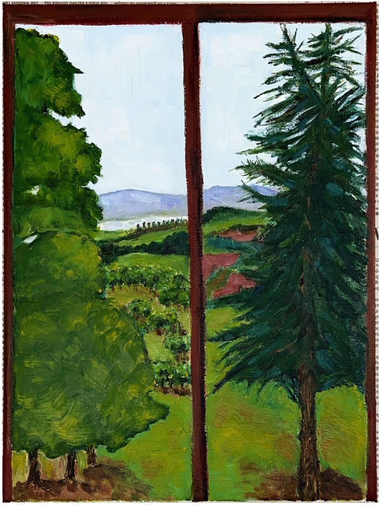 "Trees on an Umbrian Hill" (oil on canvas), 9x12 - $75