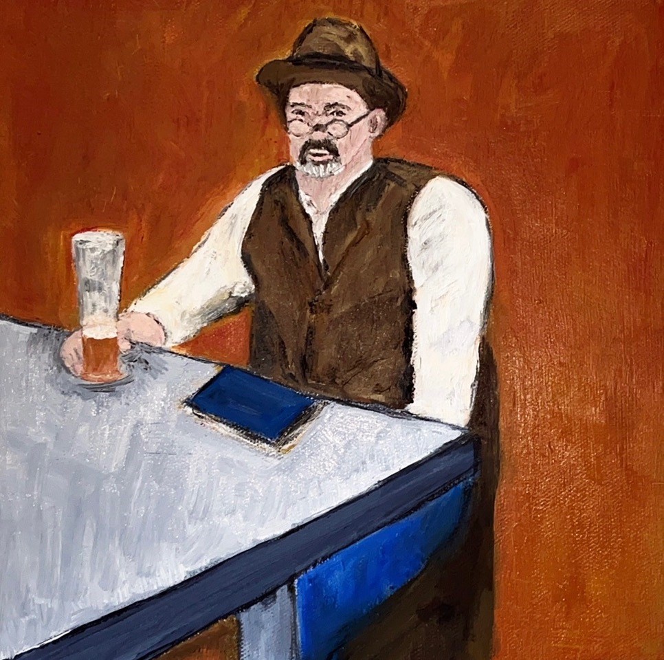 "A Renoir Kinda Guy" (oil on canvas), 12x12 - NFS